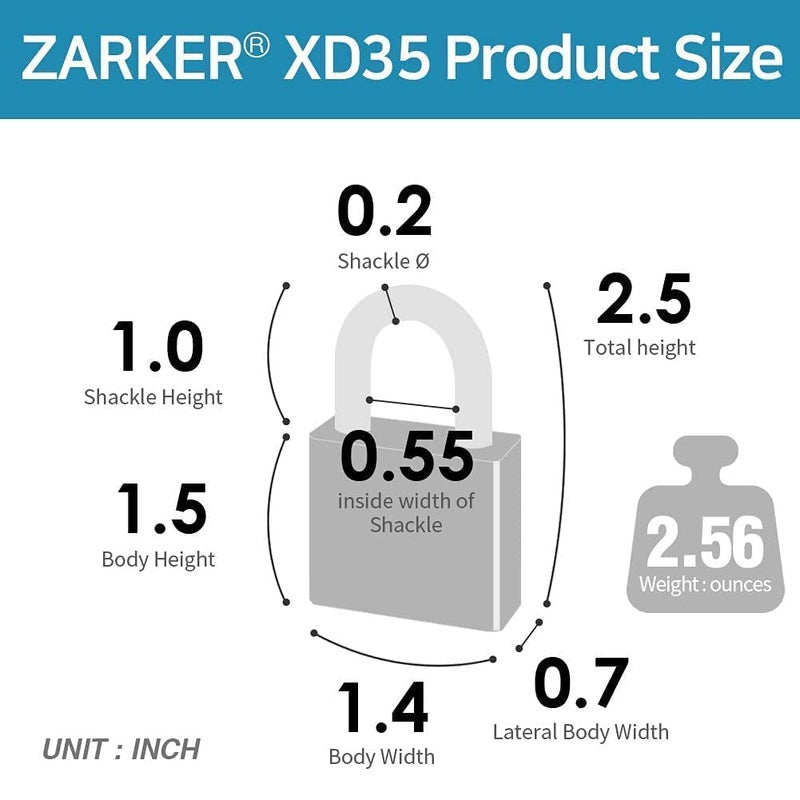 Zarker XD35 Combination Lock, 3-Digit Padlock for School Gym Sports LockerLock, Fence, Toolbox, Case, Hasp Storage (2-Pack, Pink, Gray) - Image 3